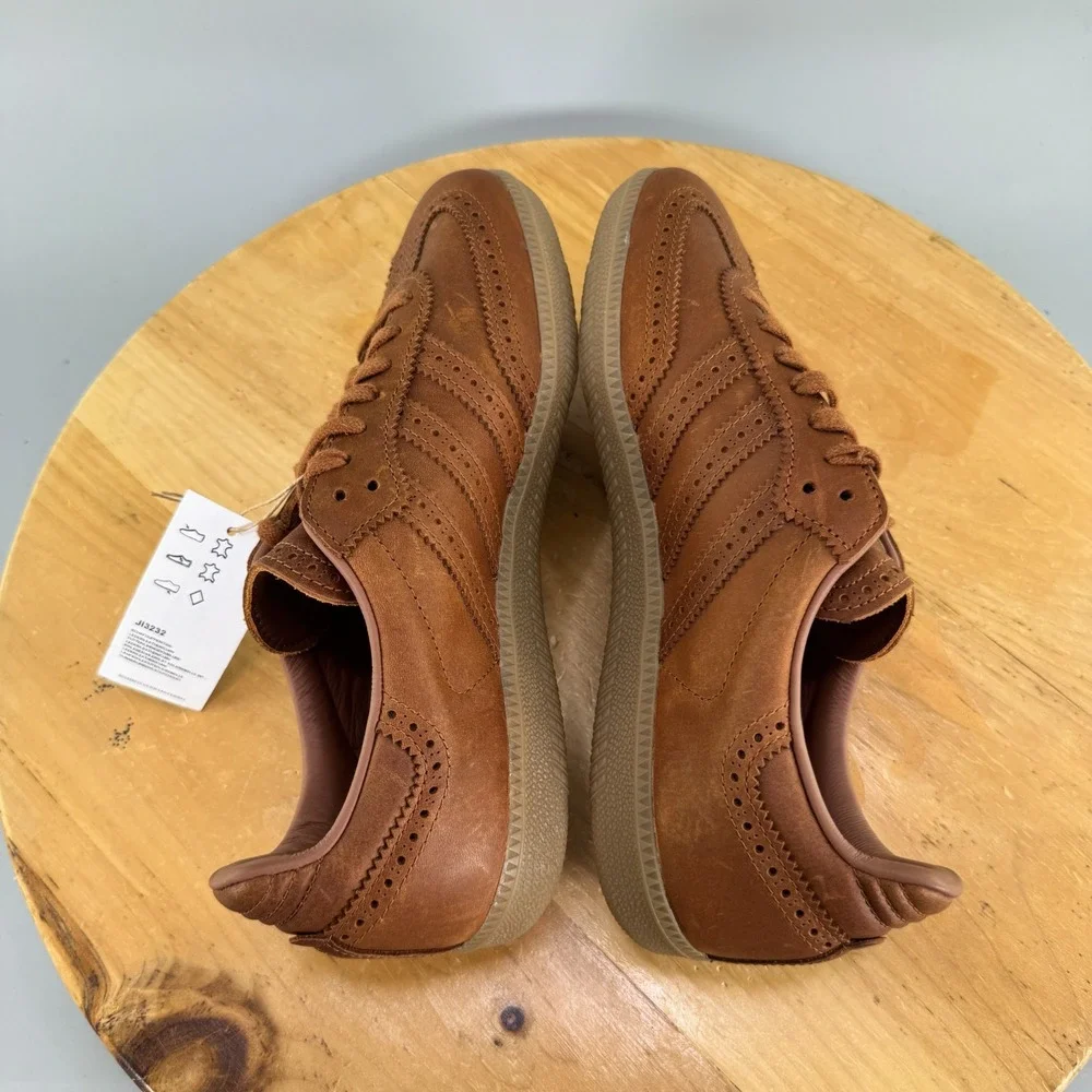 Mens 8 / Womens 9 - Adidas Samba OG Brogue Pack Shoes Dust Rust Brown Leather